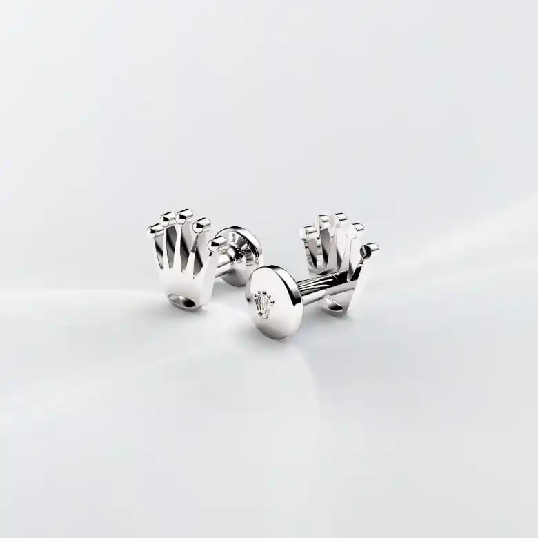 Rolex ‘Crown’ cufflinks in White gold