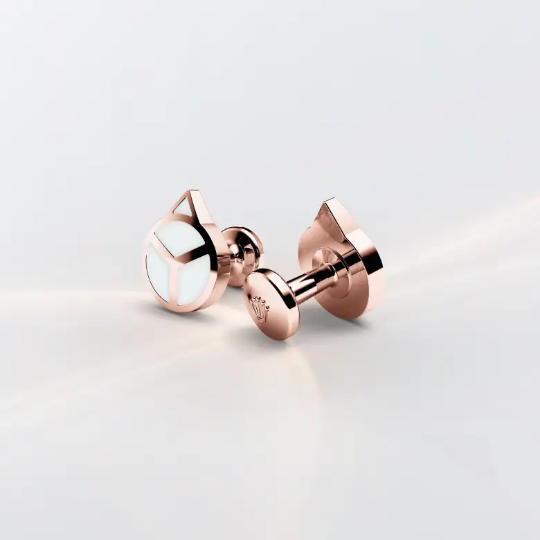 Rolex ‘Hand’ cufflinks in Everose gold and luminescent material