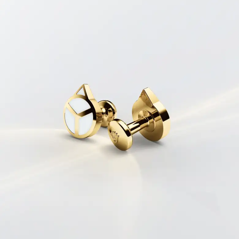 Rolex ‘Hand’ cufflinks in Yellow gold and luminescent material