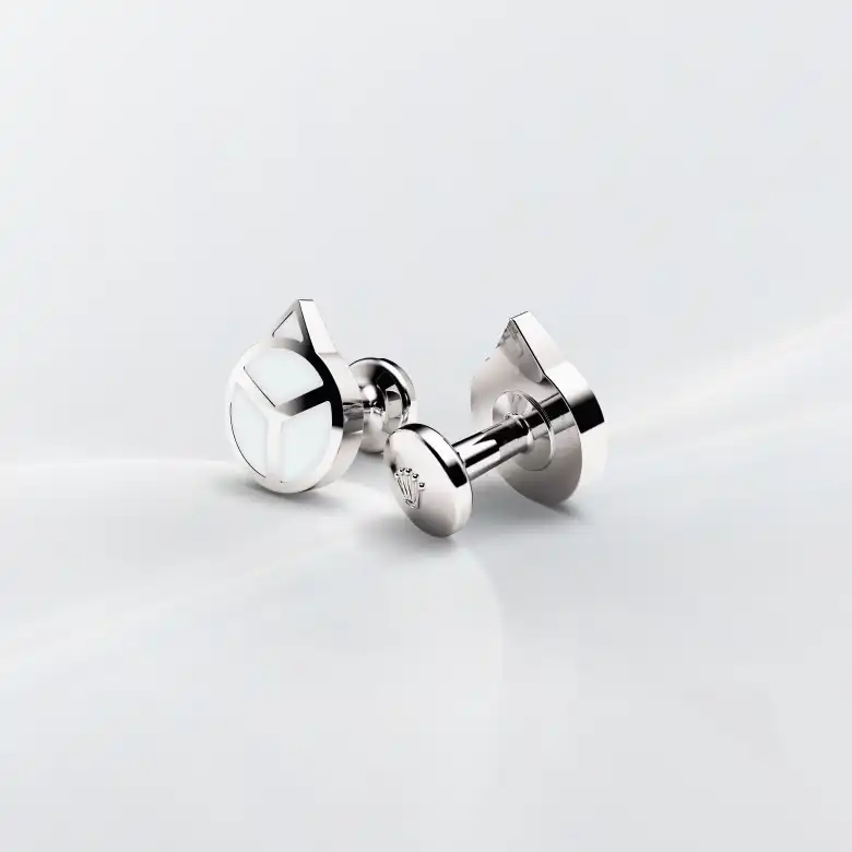Rolex ‘Hand’ cufflinks in White gold and luminescent material