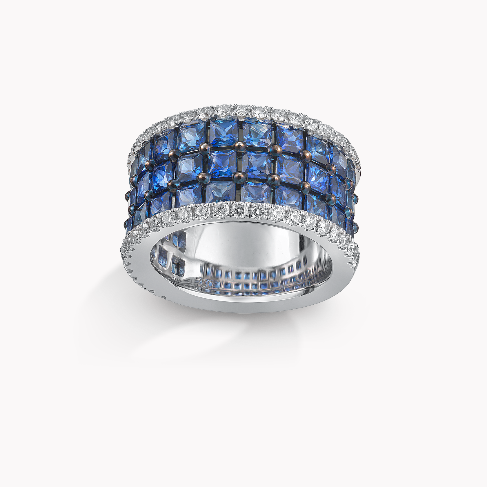 18kt White Gold Sapphire and Diamond Ring