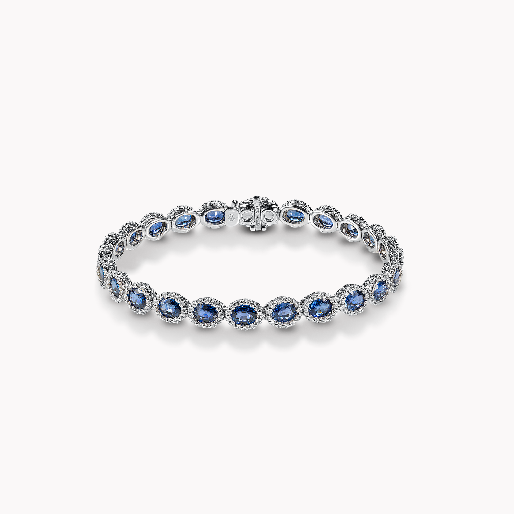 18kt White Gold Sapphire and Diamond Bracelet