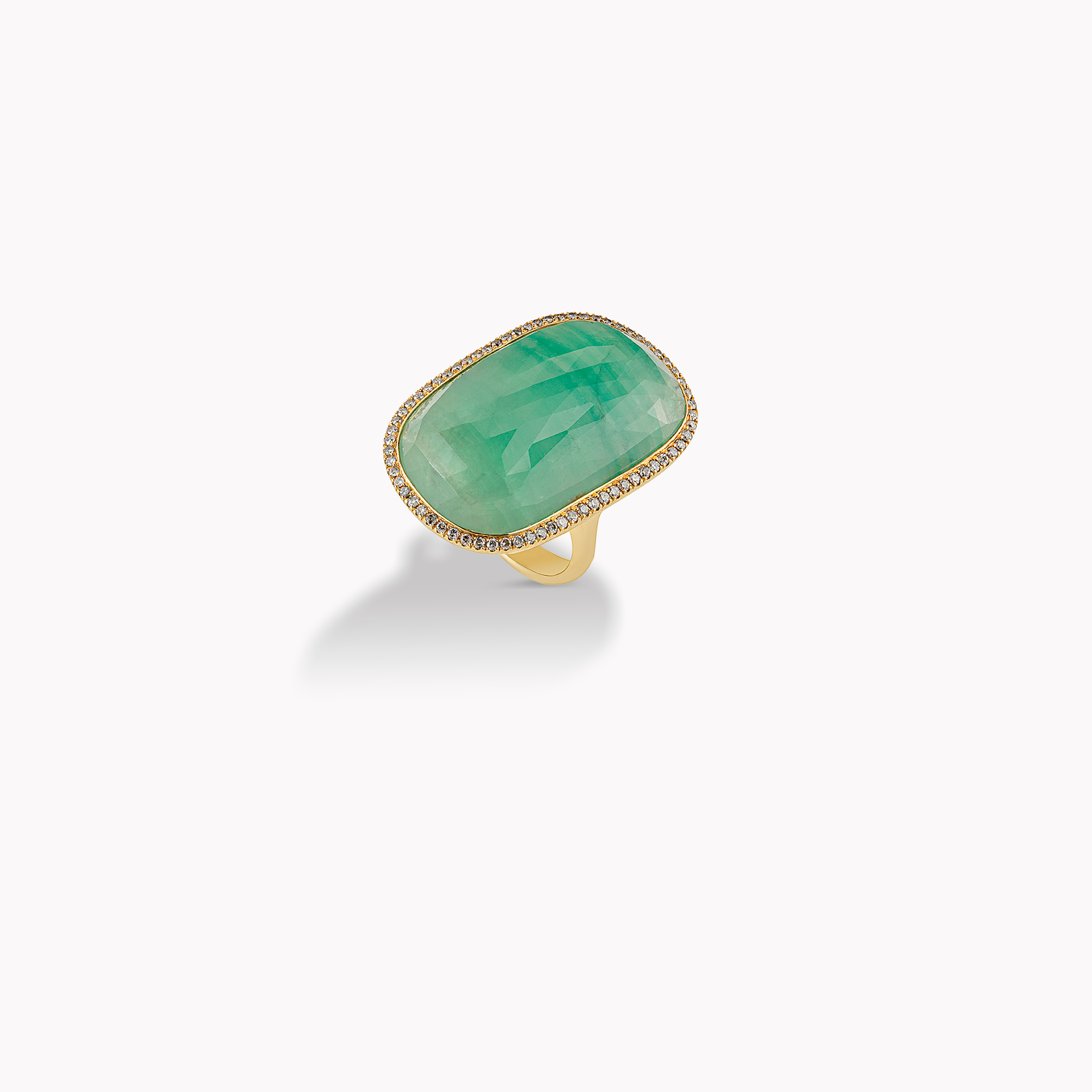 18kt Yellow Gold Emerald and Diamond Ring