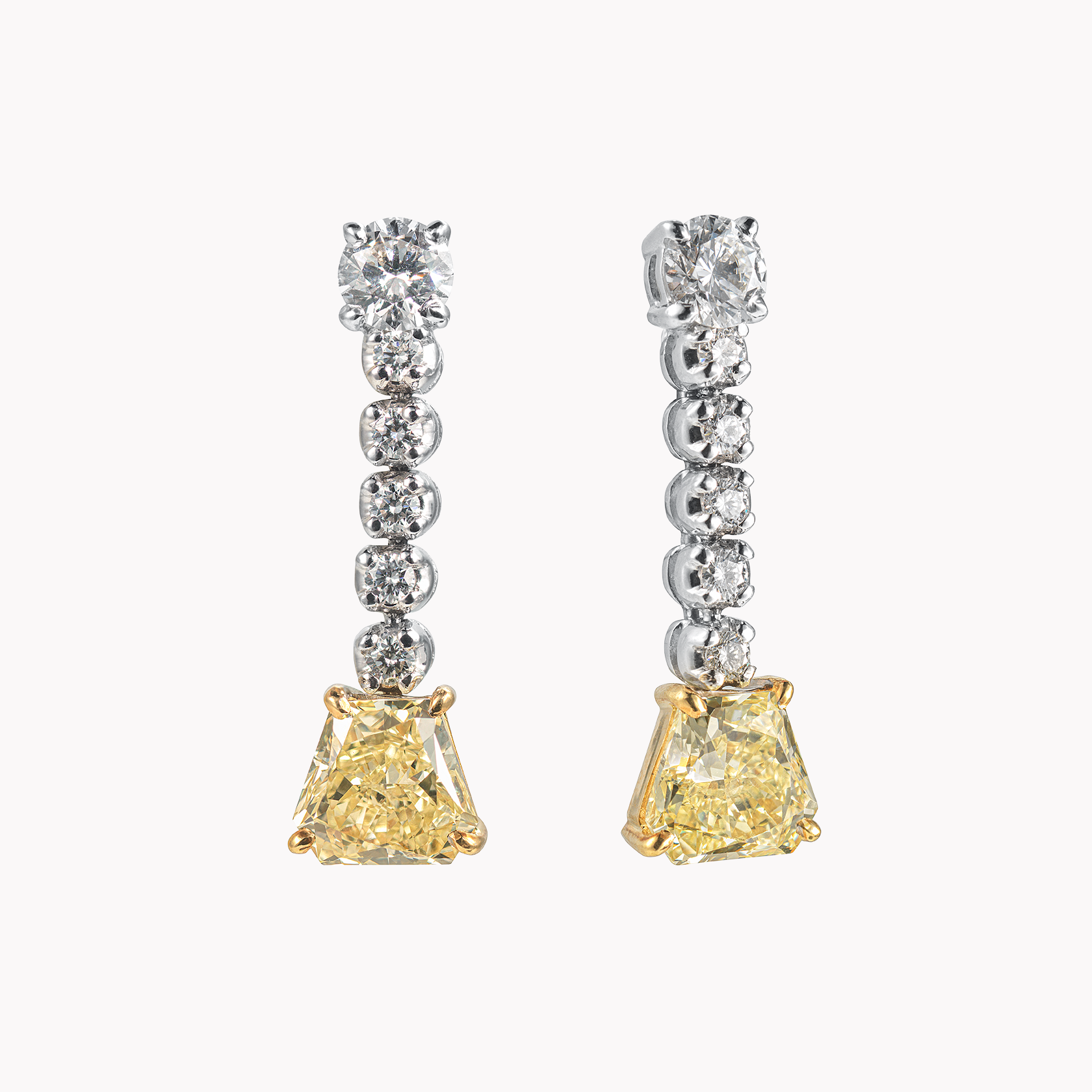 18kt Yellow and White Gold Diamond Earrings