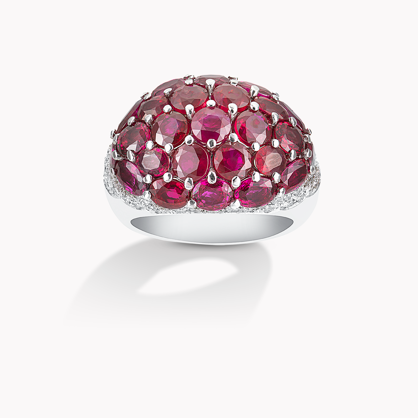 18kt White Gold Ruby and Diamond ring
