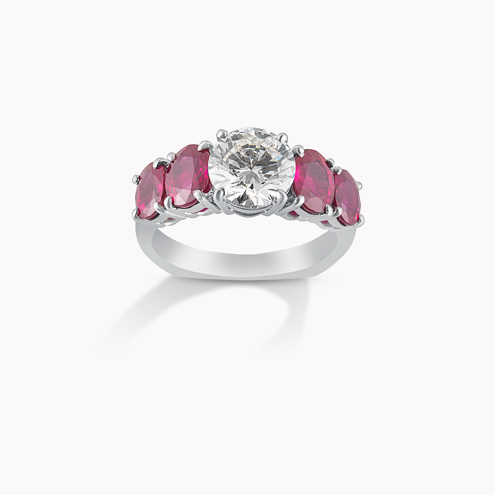 18kt White Gold Diamond and Ruby Ring