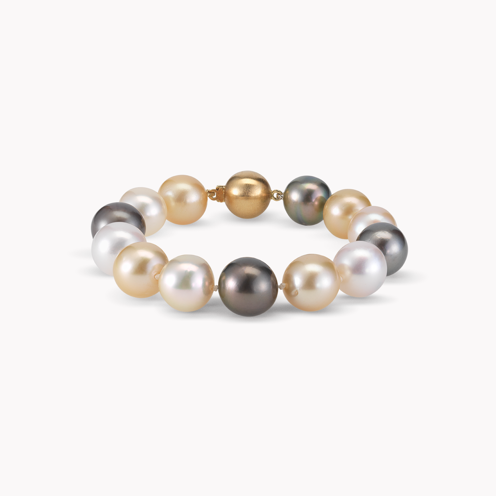 18kt Yellow Gold Mixed Colour Pearl Bracelet