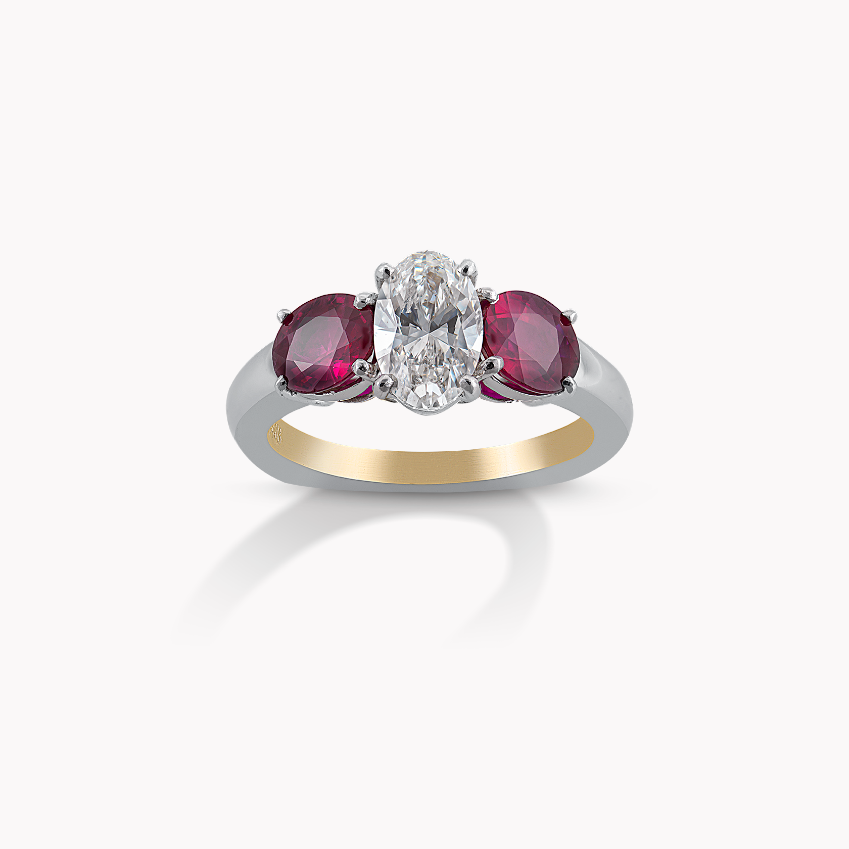 18kt White Gold and Platinum Diamond and Ruby Ring