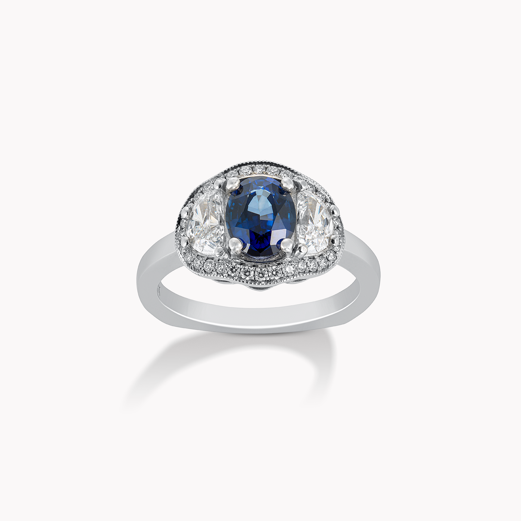 18kt White Gold Sapphire and Diamond Ring