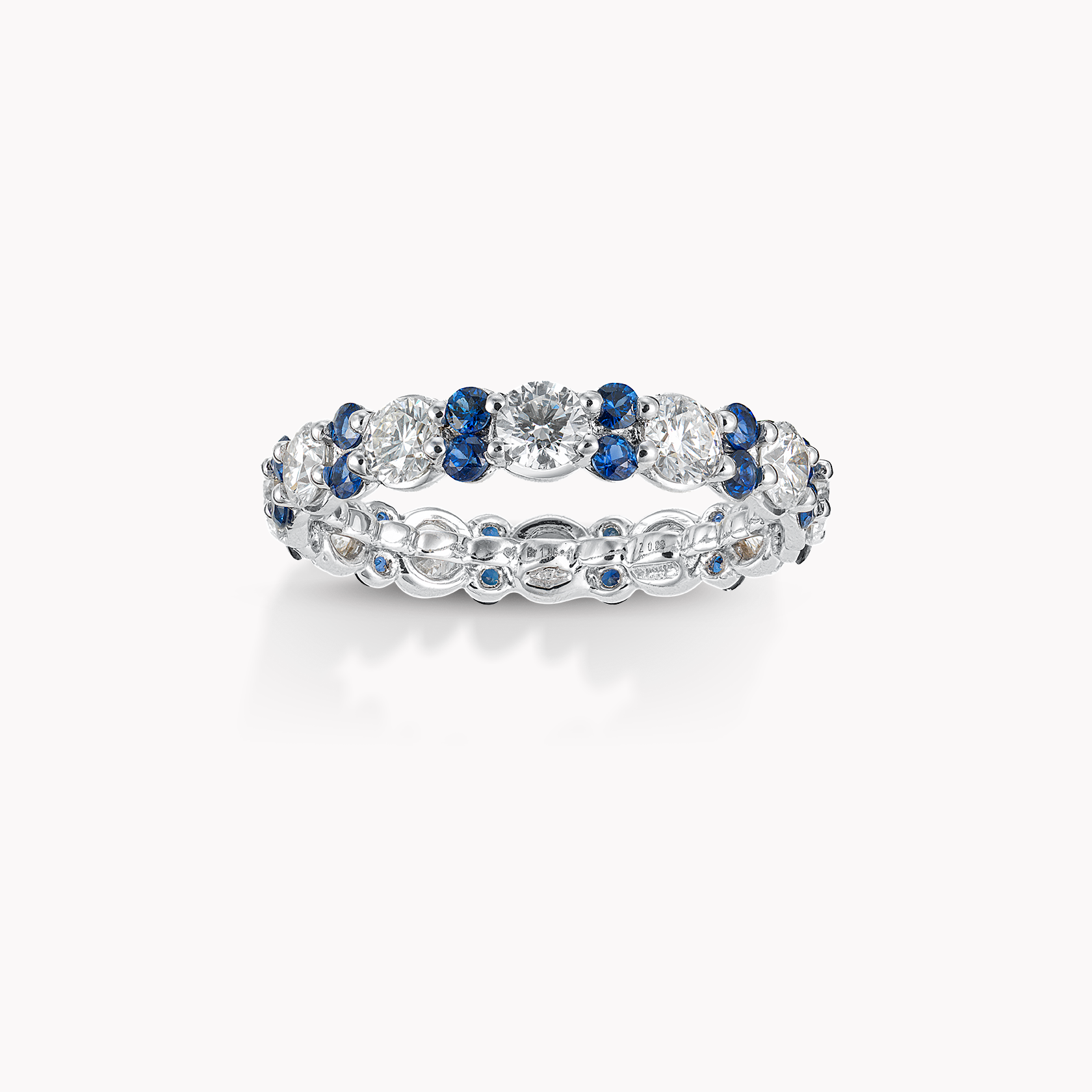 18kt White Gold Diamond and Sapphire Ring