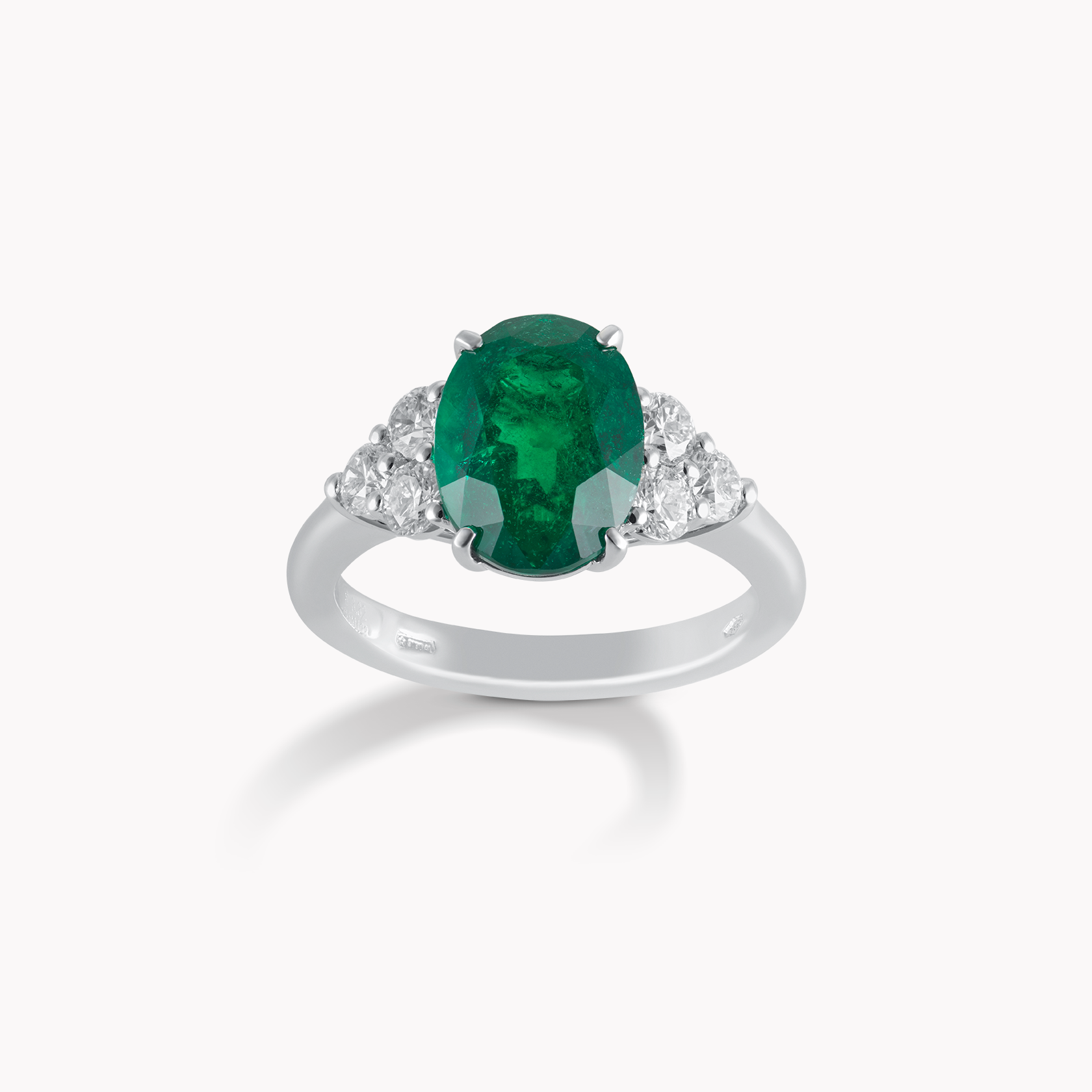 18kt White Gold Emerald and Diamond Ring
