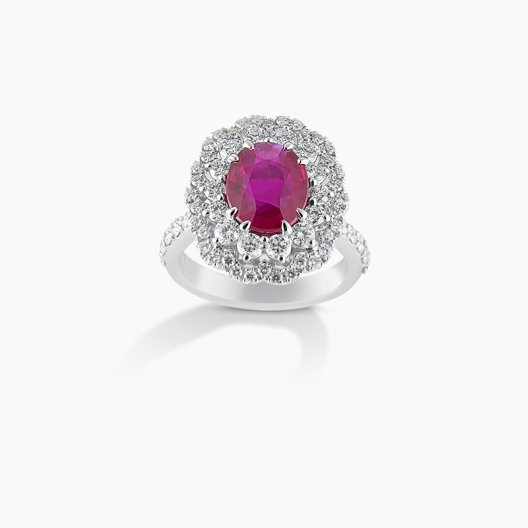 18kt White Gold Ruby and Diamond Ring